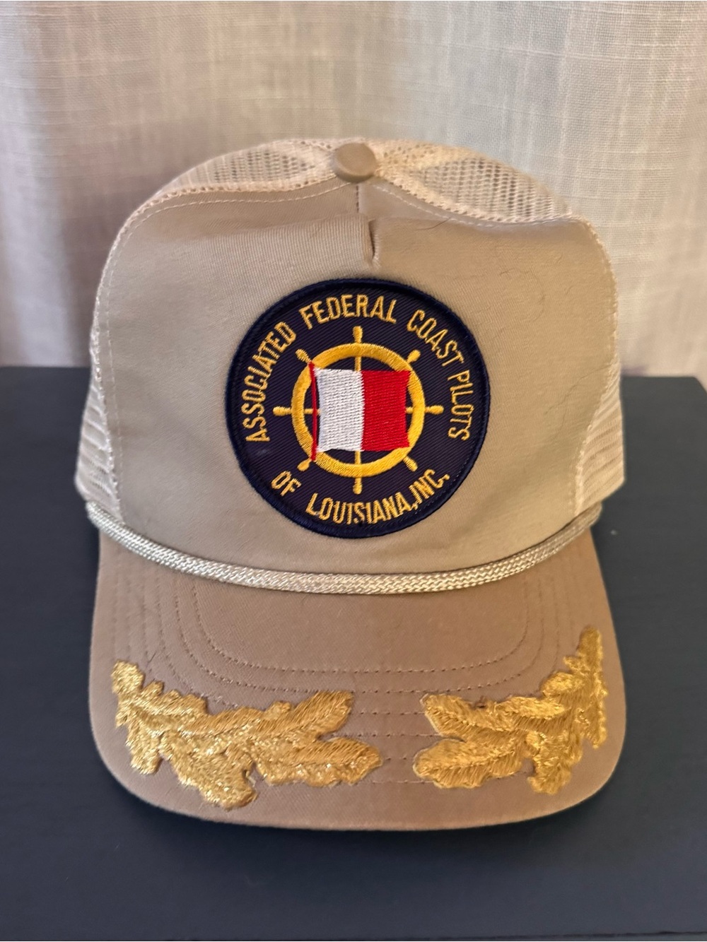 Vintage snap back trucker hat associated federal coast pilots of Louisiana